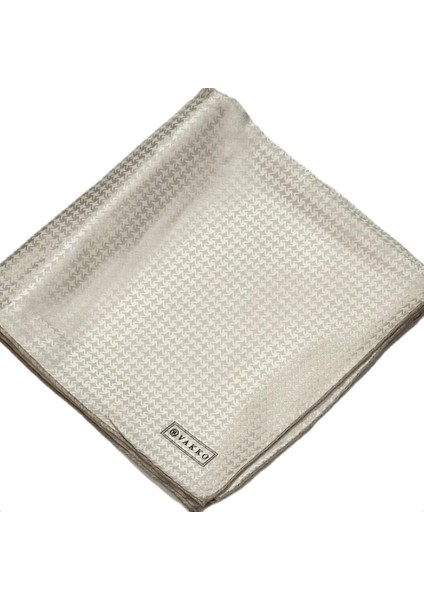 Jakarlı Ipek Eşarp 31815-J-EKRU