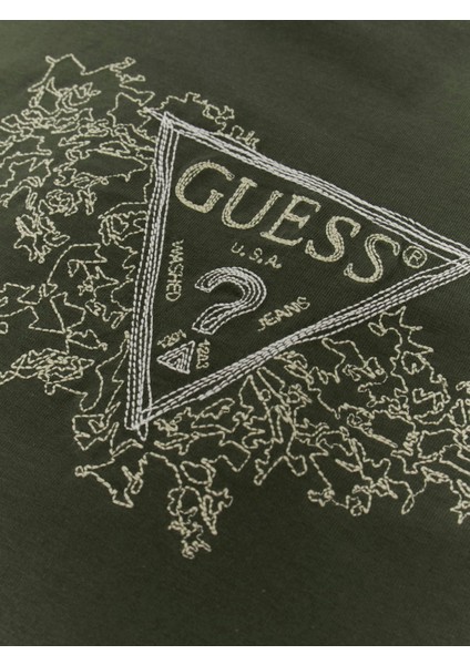 Embroidery Erkek Yeşil Regular Fit T-Shirt M5BI07I3Z14-A81U