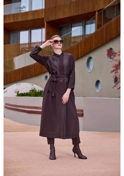 Kapitone Detaylı Pardesü 38527 Kahve fiyatları