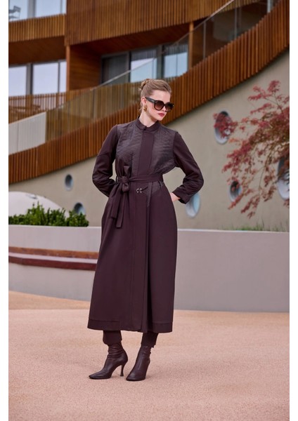 Kapitone Detaylı Pardesü 38527 Kahve indirimleri