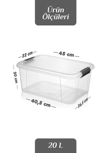 3'lü 20L Multibox Saklama Kabı Kilitli Kapaklı Çok Amaçlı Düzenleyici Kiler Depolama Saklama Kutusu fırsatları