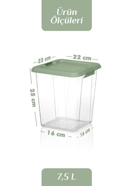 4'lü Organizer Box 7,5 L Un Bakliyat Erzak Kabı Kilit Kapaklı Düzenleyici Deterjanlık Saklama Kutusu fırsatları