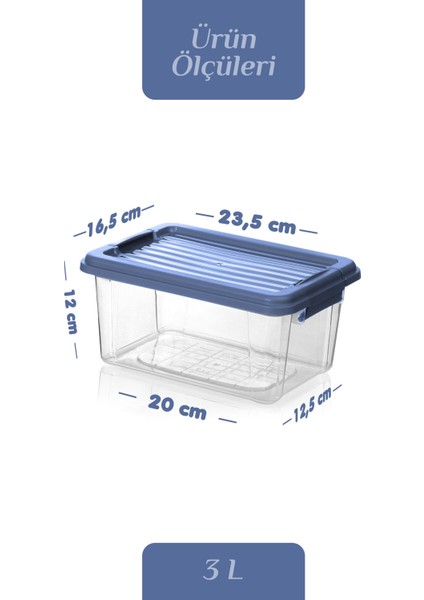 3'lü Set 3l Kilit Kapaklı Erzak Saklama Kabı Difriz Buzdolabı Düzenleyici Un Bakliyat Saklama Kutusu fırsatları