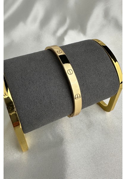 Çivi Model Metal Kelepçe Bileklik (Iç Çapı:6cm)