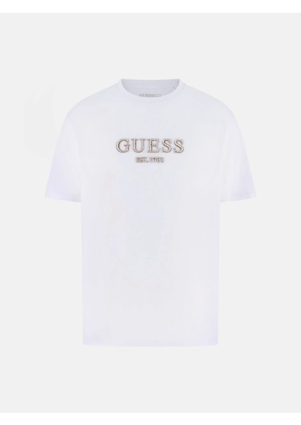 Embroidery Erkek Beyaz Regular Fit T-Shirt M5BI09K8FQ4-G011 fırsatları