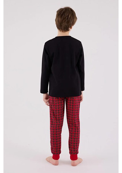 Uzun Kol Ekoseli Erkek Çocuk Pijama Takım 3515 fırsatları