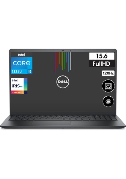 Vostro 3530 I5-1334U Iris Xe Graphics 15.6" Full Hd Taşınabilir Bilgisayar N3404PVNB3530CB