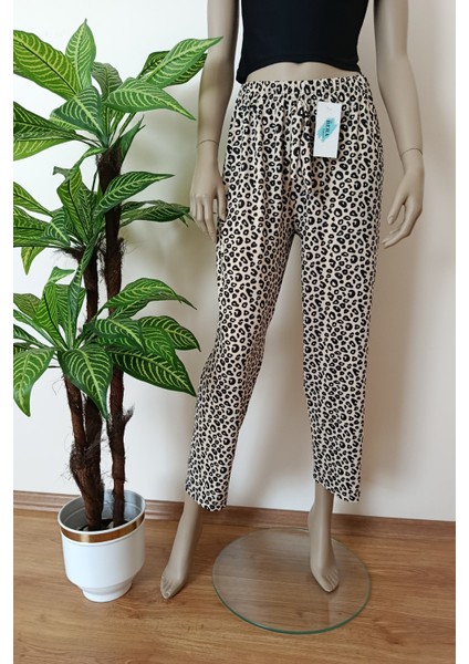 Kadın Desenli Rahat Kalıp Milan Kumaş Pijama Altı fırsatları