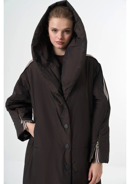 Şerit Detaylı Şişme Mont 38501