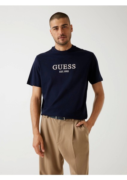 Embroidery Erkek Lacivert Regular Fit T-Shirt M5BI09K8FQ4-G7V2