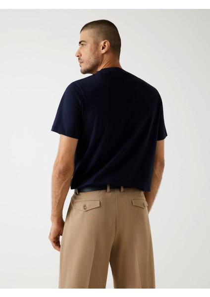 Embroidery Erkek Lacivert Regular Fit T-Shirt M5BI09K8FQ4-G7V2 modelleri