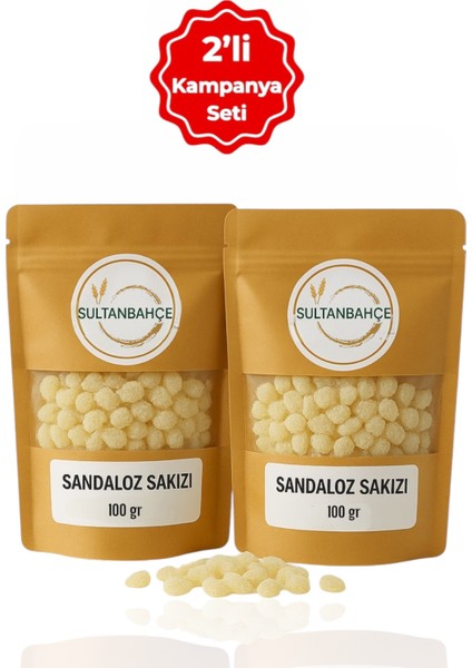 Sandaloz Sakızı - Doğal Sandaloz Sakızı 2X100 gr - Avantajlı Paket - Elma Sirkesi ile Uyumlu