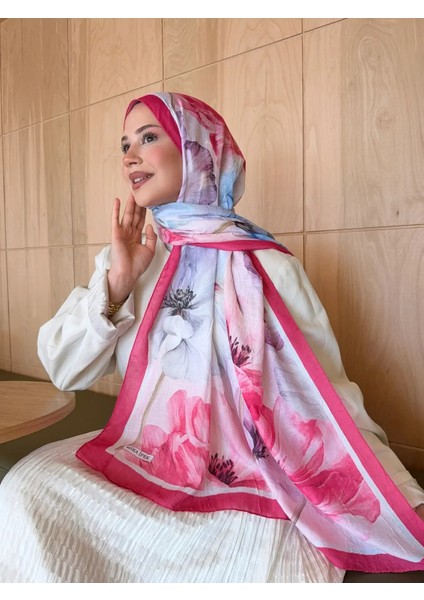 Desenli Bambu Kraş Şal Fuşya modelleri