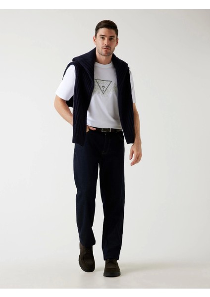 Embroidery Erkek Beyaz Regular Fit T-Shirt M5BI07I3Z14-G011