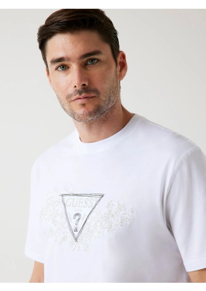 Embroidery Erkek Beyaz Regular Fit T-Shirt M5BI07I3Z14-G011 modelleri