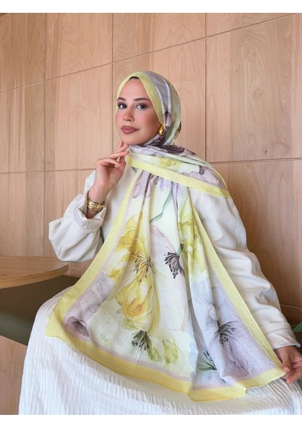 Desenli Bambu Kraş Şal Sarı-Mor Çiçek fırsatları