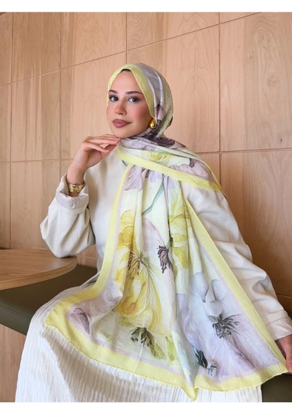 Desenli Bambu Kraş Şal Sarı-Mor Çiçek indirimleri