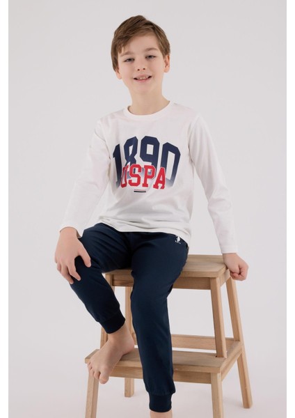 Erkek Çocuk Uzun Kol Pijama Takım Beyaz fiyatları