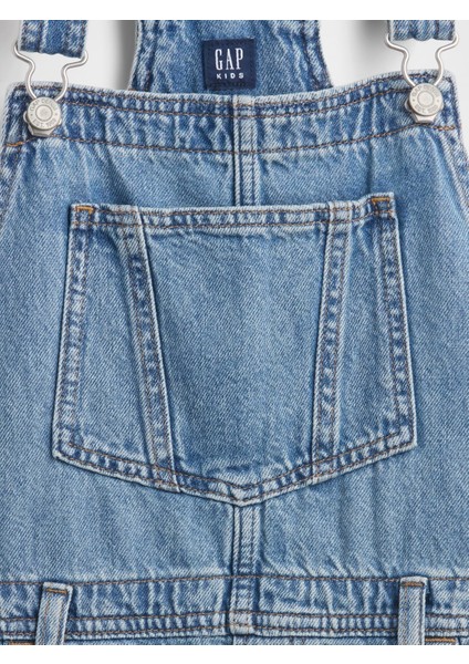Kız Çocuk Mavi Denim Salopet