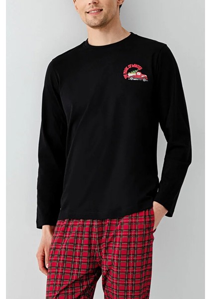 Uzun Kol Ekoseli Erkek Pijama Takım 3515 modelleri