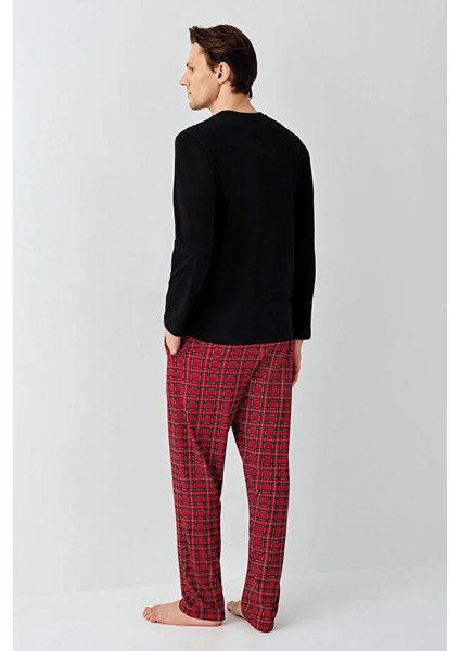Uzun Kol Ekoseli Erkek Pijama Takım 3515 fırsatları