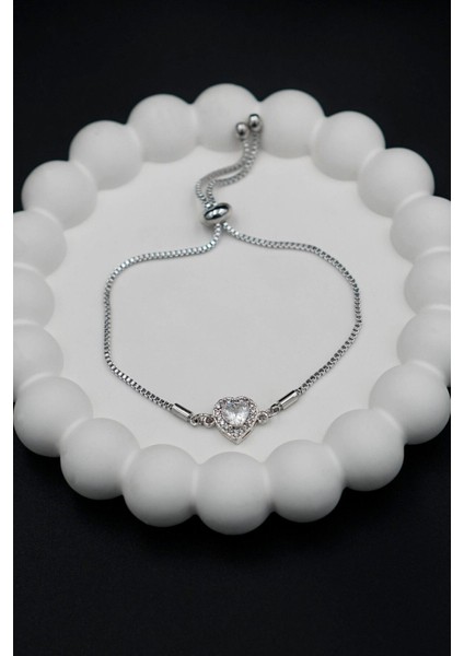 Gümüş Renk Kalpli Asansörlü Perry Çelik Bileklik - 3406 fiyatları