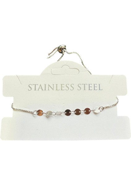 Gümüş Renk Pul Asansör Çelik Bileklik - 3578 modelleri