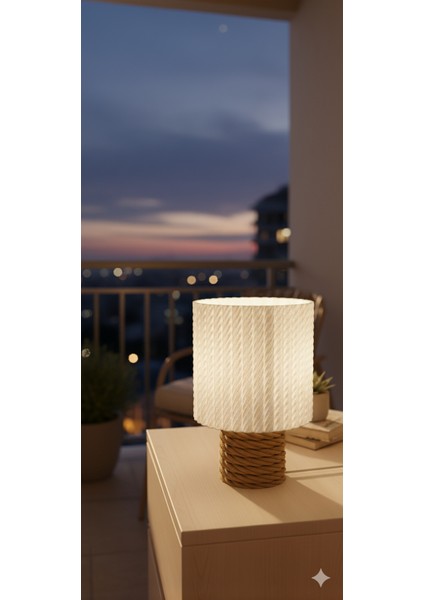 Dekoratif Halat Detaylı Masa Lambası | Abajur | Modern & Rustik Tasarım fırsatları