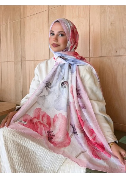 Desenli Bambu Kraş Şal Pembe-Renkli Çiçek modelleri