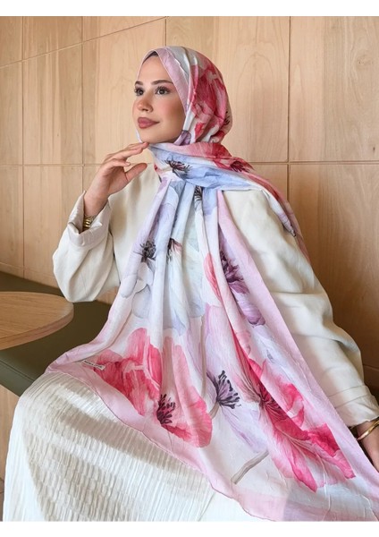 Desenli Bambu Kraş Şal Pembe-Renkli Çiçek indirimleri