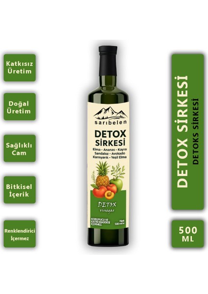 Detox Sirkesi - Detoks Sirkesi 500 ml Doğal ve Katkısız - Yağ Yakımına Destek