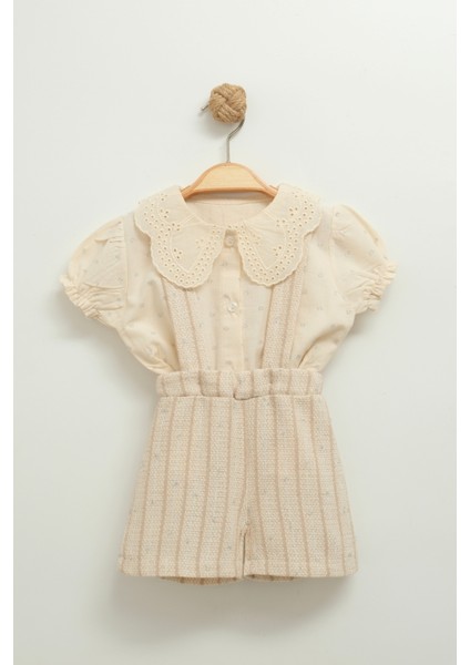 Kız Bebek Pötikare Tulum ve Bluz Takımı (9-12-18-24 Ay)