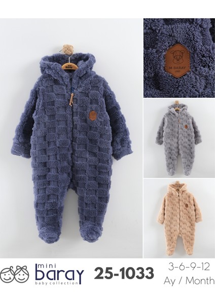 Bebek Kapüşonlu Peluş Tulum (3-6-9-12 Ay) fırsatları