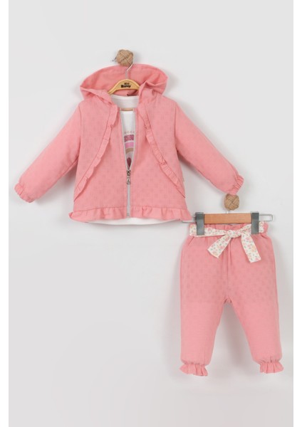Kız Bebek Fermuarlı Ceket ve Pantolan Takım (9-12-18 Ay)