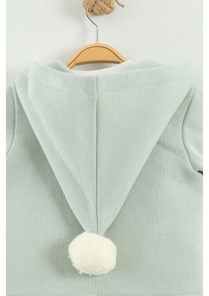 Kız Bebek Tavşan Kulak Kapüşonlu 3'lü Eşofman Takım (9-12-18 Ay) fırsatları