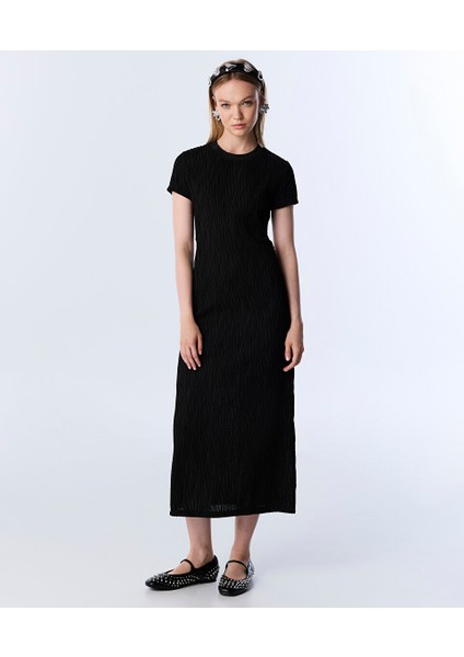 Dokulu Cutout Elbise TW6250002194001