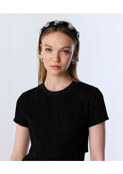 Dokulu Cutout Elbise TW6250002194001