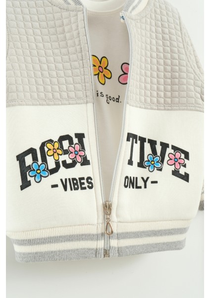 Kız Bebek Baskılı 3'lü Eşofman Takımı (Sweatshirt, Pantolon, Ceket) (9-12-18 Ay) fiyatları