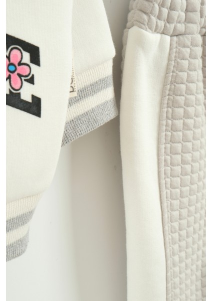 Kız Bebek Baskılı 3'lü Eşofman Takımı (Sweatshirt, Pantolon, Ceket) (9-12-18 Ay) modelleri