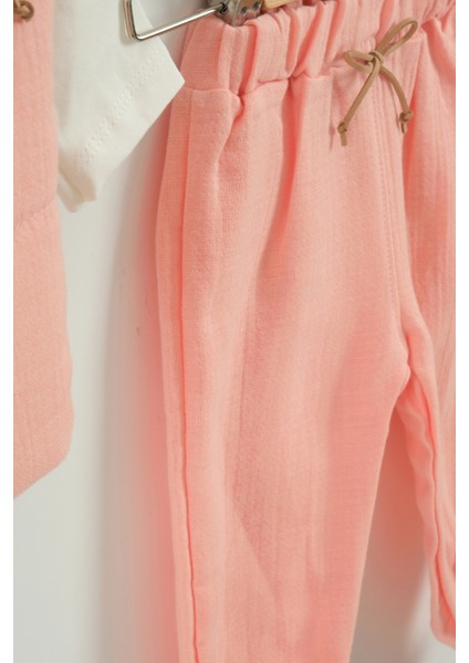 Kız Bebek Çiçek Desen Yelekli 3'lü Eşofman Takım (9-12-18 Ay) modelleri