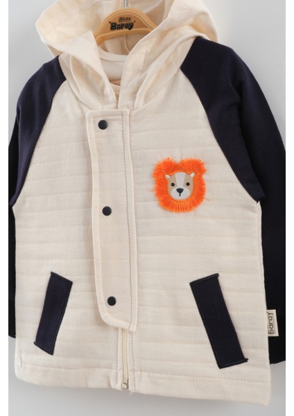 Erkek Bebek Aslan Nakış Ceket 3'lü Eşofman Takım (9-12-18-24 Ay) fiyatları