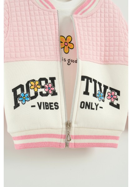 Kız Bebek Baskılı 3'lü Eşofman Takımı (Sweatshirt, Pantolon, Ceket) (9-12-18 Ay) fiyatları