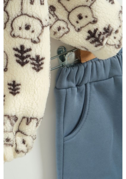 Erkek Çocuk Desenli Mont ve Pantolon 3'lü Takım (9-12-18 Ay) modelleri