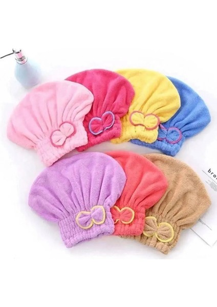 Saç Kurutma Bonesi,kafa Havlusu ,duş Bonesi Mikrofiber Kumaş(Karışık Renk)