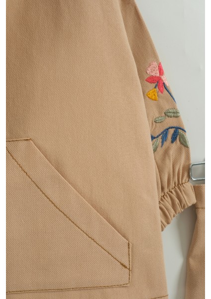 Kız Çocuk Çiçek Nakışlı Ceket ve Pantolon 3'lü Takım (2-3-4-5 Yaş) modelleri