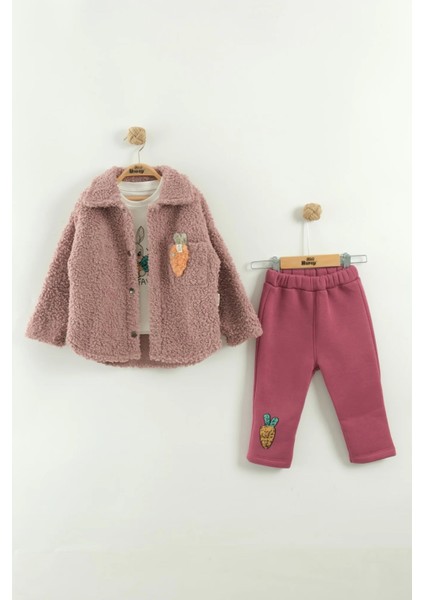 Kız Çocuk Hırka, Body ve Pantolon 3'lü Takım (1-2-3 Yaş)