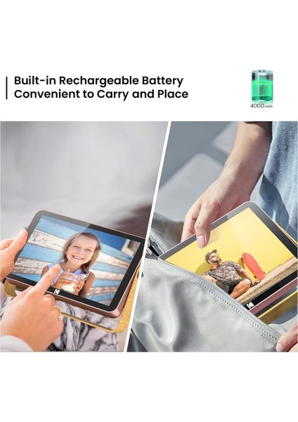 10” Wifi Akıllı Dijital Fotoğraf Çerçevesi – IPS Hd Dokunmatik Ekran, 32 Gb, 4000 Mah Batarya, Metal Çerçeve indirimleri