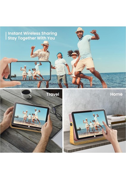 10” Wifi Akıllı Dijital Fotoğraf Çerçevesi – IPS Hd Dokunmatik Ekran, 32 Gb, 4000 Mah Batarya, Metal Çerçeve