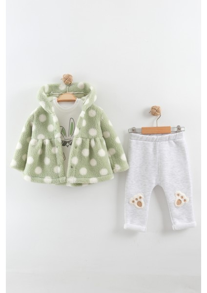 Kız Bebek Peluş Kaban Eşofman Takım (9-12-18 Ay)