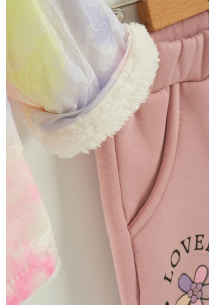 Kız Bebek Baskılı Sweatshirt, Pantolon ve Ceket 3'lü Takım (9-12-18 Ay) fiyatları